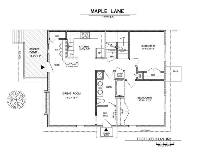 Floor plan of Maple Lane layout, first floor.