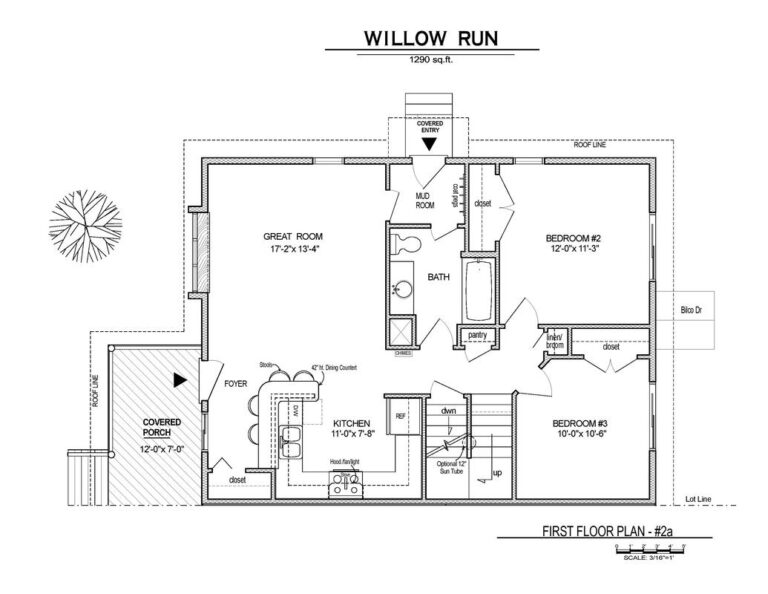 Floor plan of Willow Run layout, first floor.